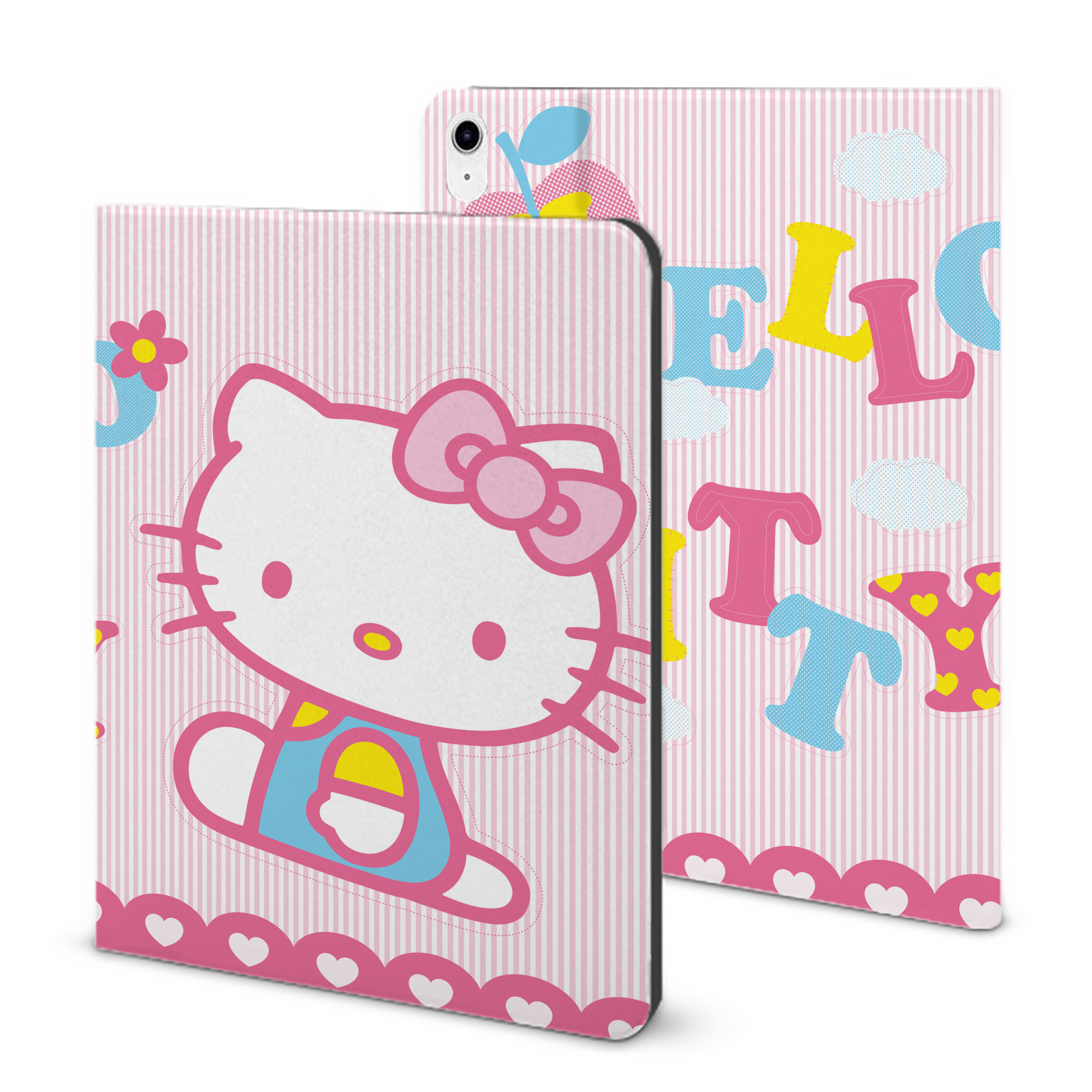 （画像用） Hello Kitty ハローキティ IPad ケース ブック型 PUレザー TPU 耐衝撃 軽量 薄型 ペン収納なし 全面保護 IPad 各モデル対応